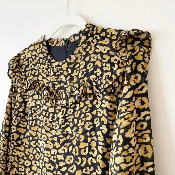 Who What Wear Target Leopard Chiffon Ruffle Dress Size Medium EUC - Picture 6 of 12